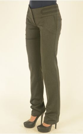 серые брюки Bovona с широким поясом